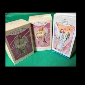 Hallmark ornament 3 Joyful  Angels Easter  Spring 1996 1997 1998 # 1 #2 #3